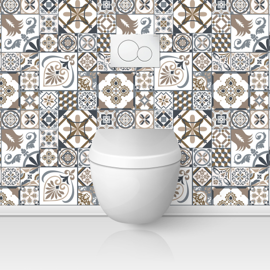 Alzatina adesiva per WC - Effetto piastrelle di cemento