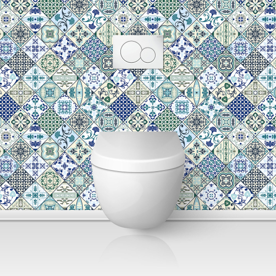 Alzatina adesiva per WC - Effetto piastrelle di cemento