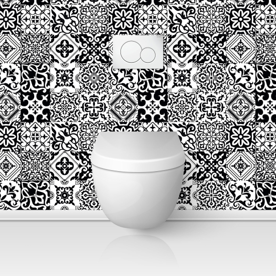 Alzatina adesiva per WC - Effetto piastrelle di cemento