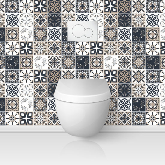 Alzatina adesiva per WC - Effetto piastrelle di cemento