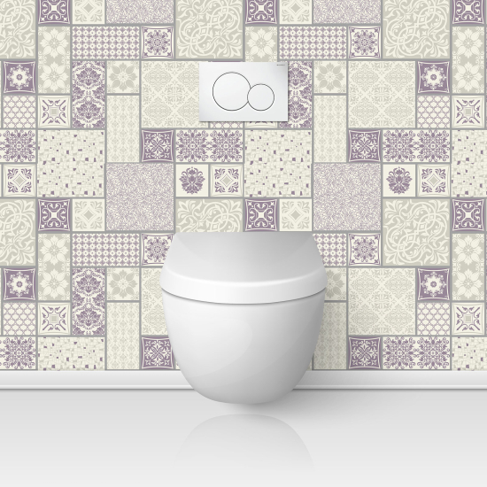 Alzatina adesiva per WC - Effetto piastrelle di cemento