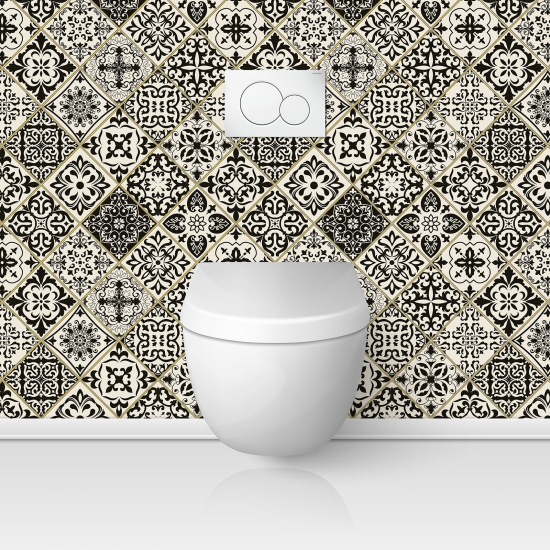 Alzatina adesiva per WC - Effetto piastrelle di cemento