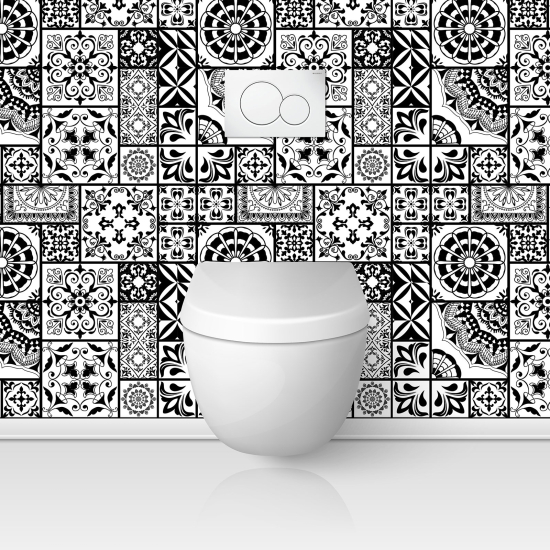 Alzatina adesiva per WC - Effetto piastrelle di cemento