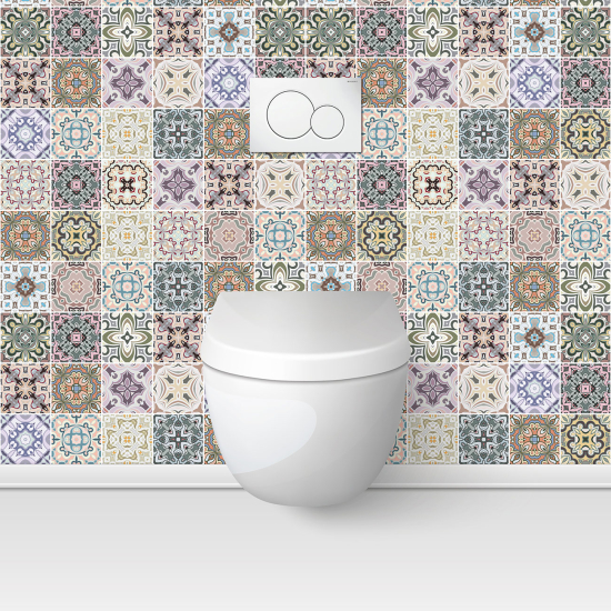 Alzatina adesiva per WC - Effetto piastrelle di cemento