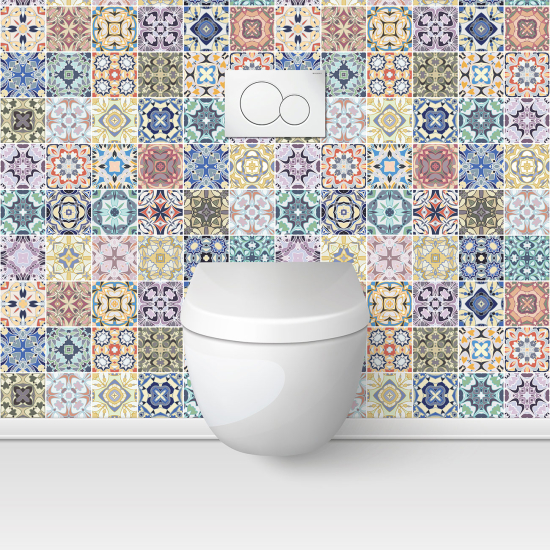 Alzatina adesiva per WC - Effetto piastrelle di cemento