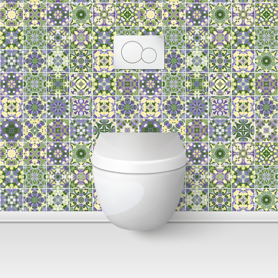 Alzatina adesiva per WC - Effetto piastrelle di cemento