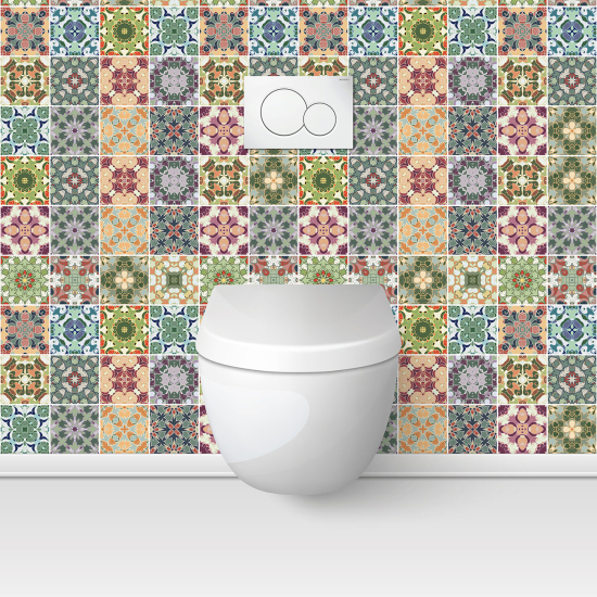 Alzatina adesiva per WC - Effetto piastrelle di cemento