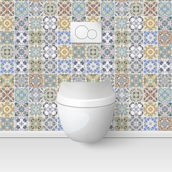 Alzatina adesiva per WC - Effetto piastrelle di cemento