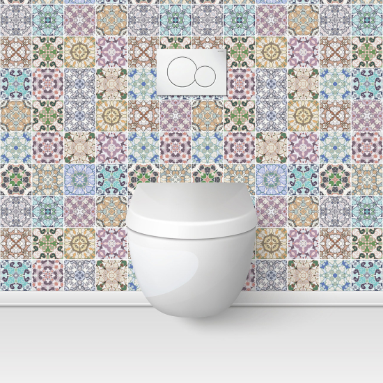 Alzatina adesiva per WC - Effetto piastrelle di cemento