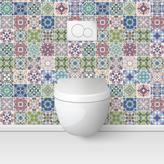 Alzatina adesiva per WC - Effetto piastrelle di cemento