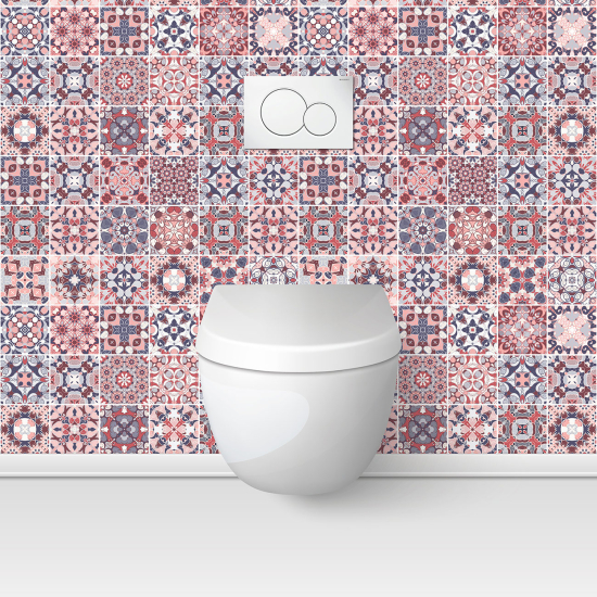 Alzatina adesiva per WC - Effetto piastrelle di cemento