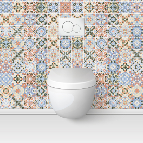 Alzatina adesiva per WC - Effetto piastrelle di cemento