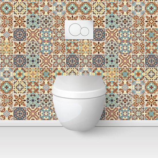 Alzatina adesiva per WC - Effetto piastrelle di cemento