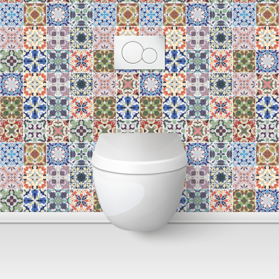 Alzatina adesiva per WC - Effetto piastrelle di cemento