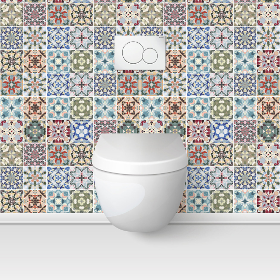Alzatina adesiva per WC - Effetto piastrelle di cemento