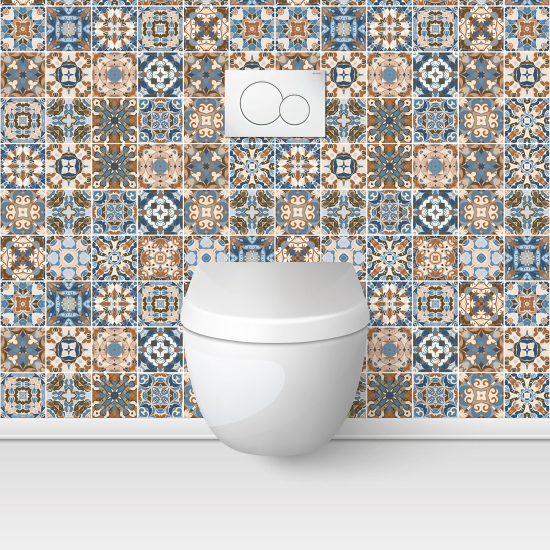 Alzatina adesiva per WC - Effetto piastrelle di cemento