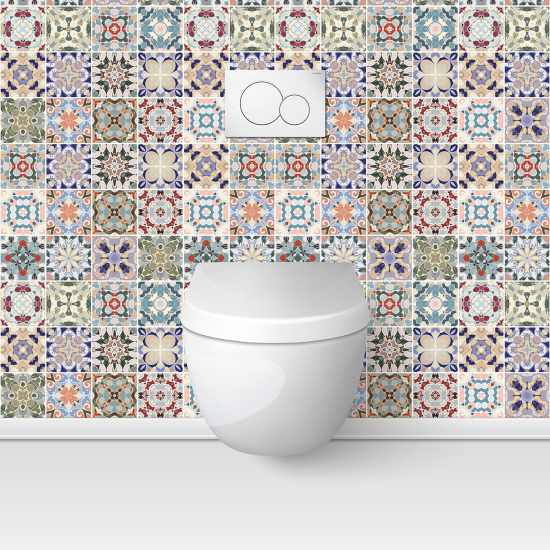 Alzatina adesiva per WC - Effetto piastrelle di cemento