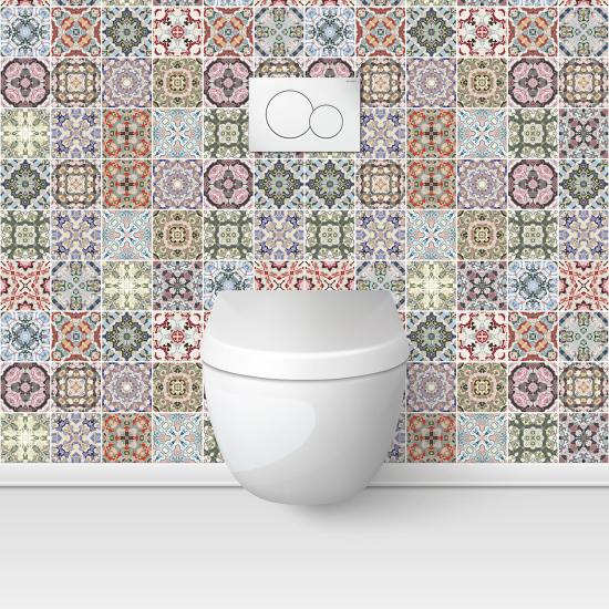 Alzatina adesiva per WC - Effetto piastrelle di cemento