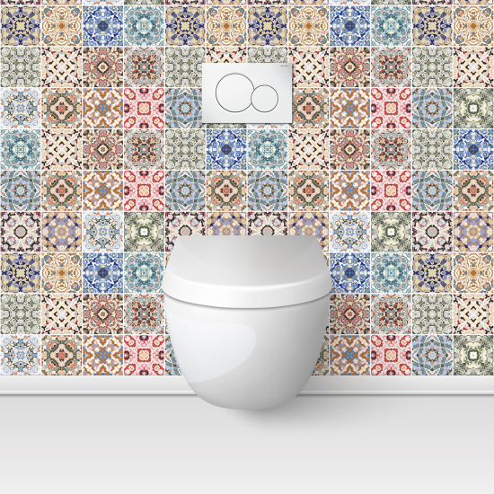 Alzatina adesiva per WC - Effetto piastrelle di cemento