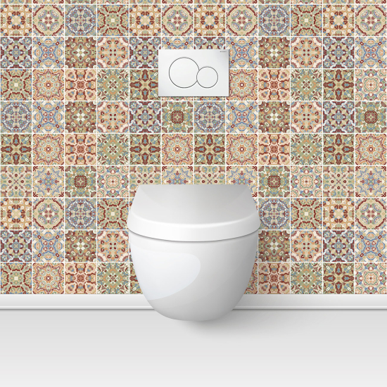 Alzatina adesiva per WC - Effetto piastrelle di cemento