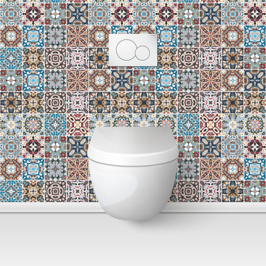Alzatina adesiva per WC - Effetto piastrelle di cemento