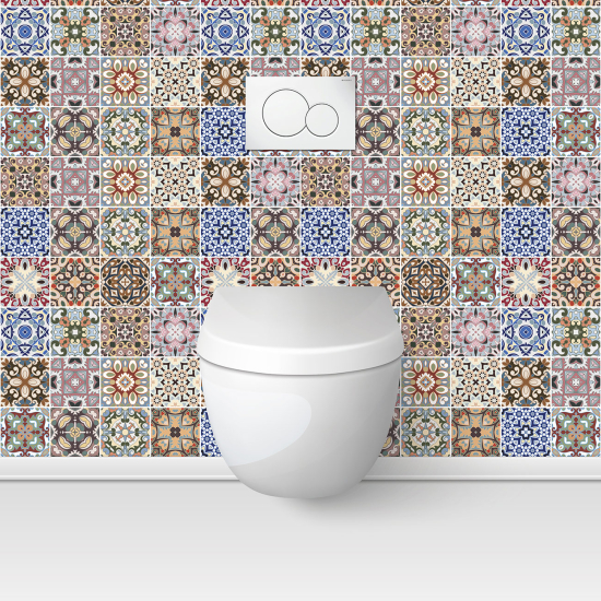 Alzatina adesiva per WC - Effetto piastrelle di cemento