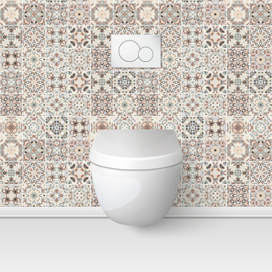 Alzatina adesiva per WC - Effetto piastrelle di cemento
