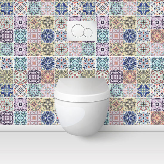 Alzatina adesiva per WC - Effetto piastrelle di cemento