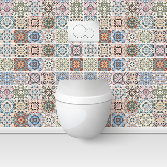 Alzatina adesiva per WC - Effetto piastrelle di cemento