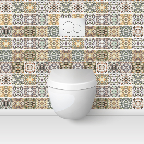 Alzatina adesiva per WC - Effetto piastrelle di cemento