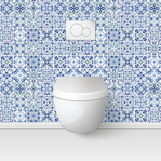 Alzatina adesiva per WC - Effetto piastrelle di cemento