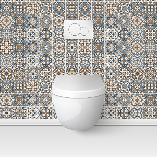 Alzatina adesiva per WC - Effetto piastrelle di cemento