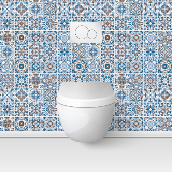 Alzatina adesiva per WC - Effetto piastrelle di cemento