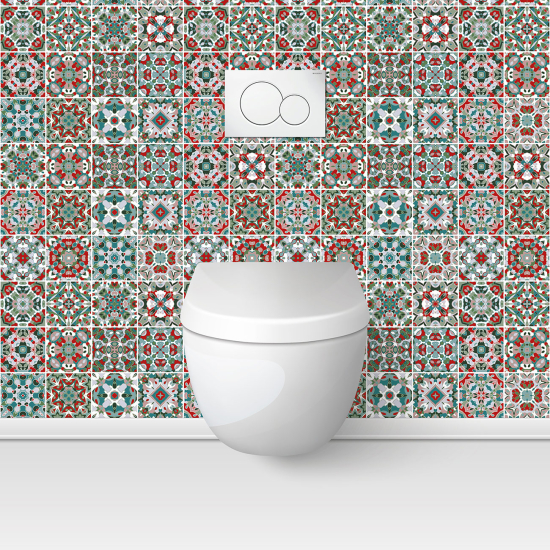 Alzatina adesiva per WC - Effetto piastrelle di cemento