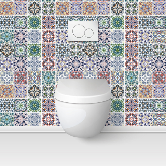 Alzatina adesiva per WC - Effetto piastrelle di cemento