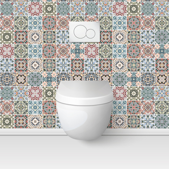 Alzatina adesiva per WC - Effetto piastrelle di cemento