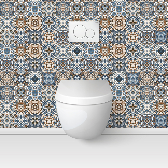 Alzatina adesiva per WC - Effetto piastrelle di cemento