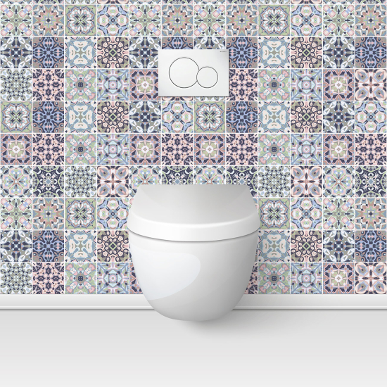 Alzatina adesiva per WC - Effetto piastrelle di cemento