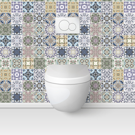 Alzatina adesiva per WC - Effetto piastrelle di cemento