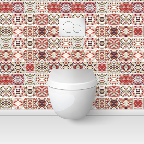Alzatina adesiva per WC - Effetto piastrelle di cemento
