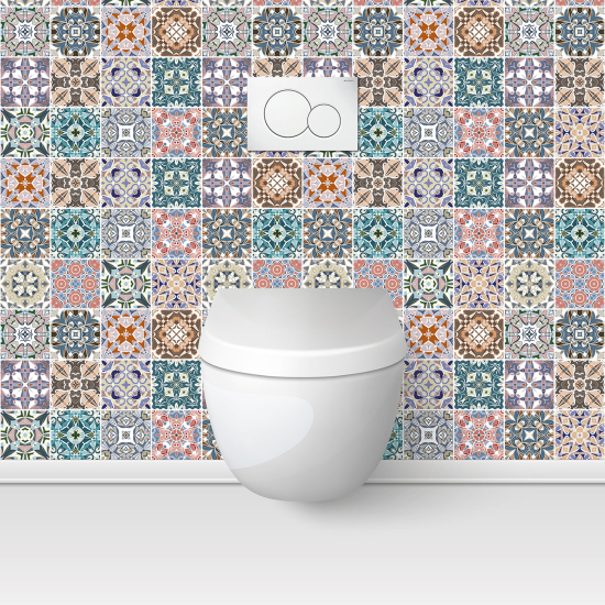 Alzatina adesiva per WC - Effetto piastrelle di cemento