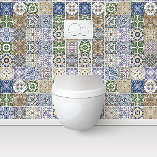 Alzatina adesiva per WC - Effetto piastrelle di cemento