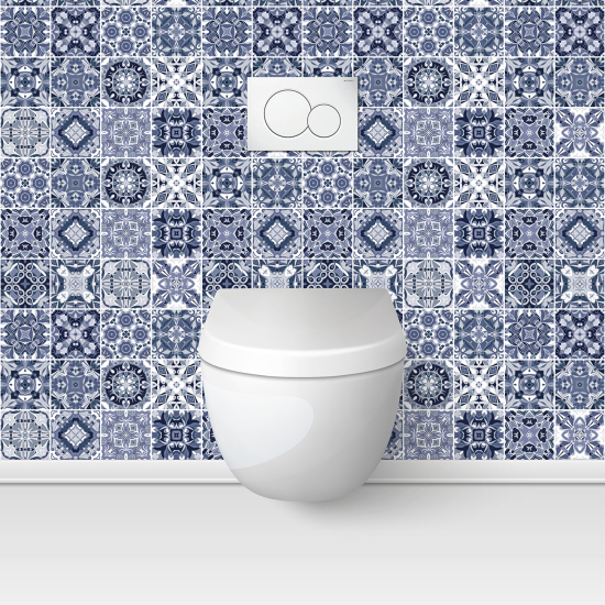 Alzatina adesiva per WC - Effetto piastrelle di cemento