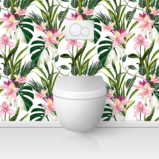 Alzatina adesiva per WC - Fiori tropicali