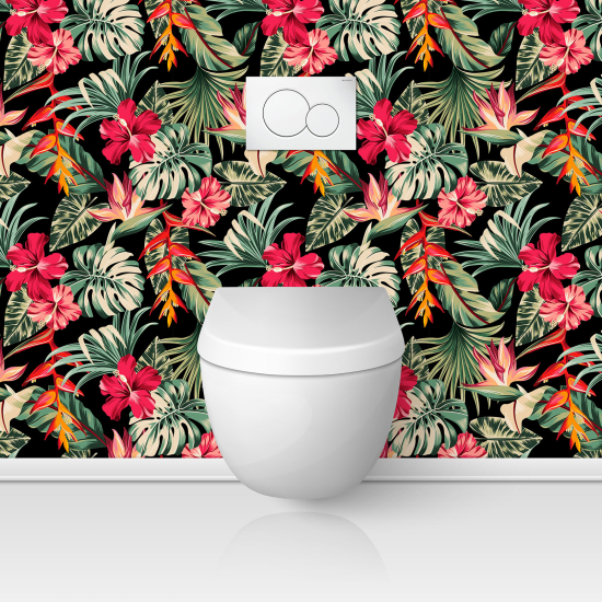 Alzatina adesiva per WC - Foglie Tropicali