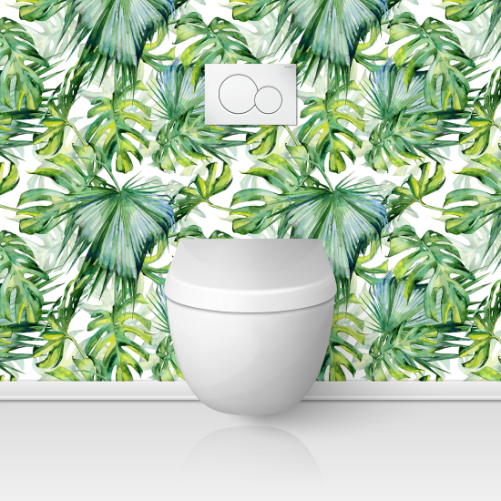 Alzatina adesiva per WC - Foglie Tropicali