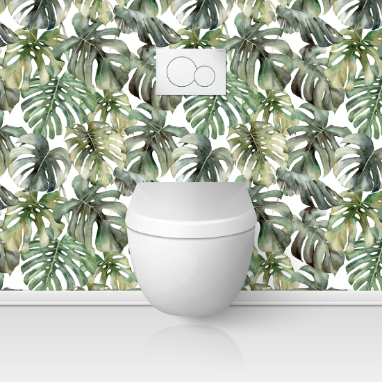Alzatina adesiva per WC - Foglie Tropicali