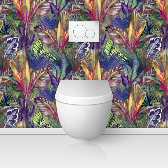 Alzatina adesiva per WC - Foglie tropicali