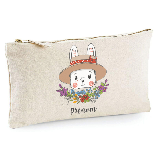 Astuccio personalizzato - Coniglio fiorito