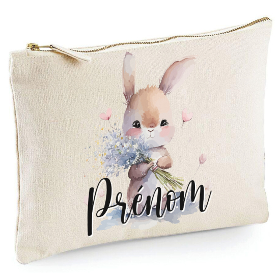 Astuccio personalizzato - Nome Coniglio Fiori